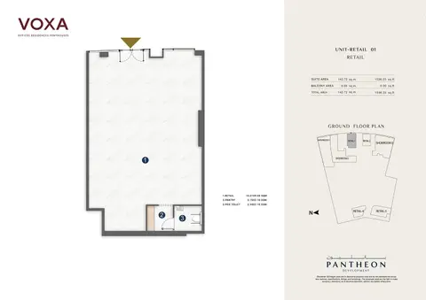 Plattegrond van Retail Space in Pantheon Voxa JVT