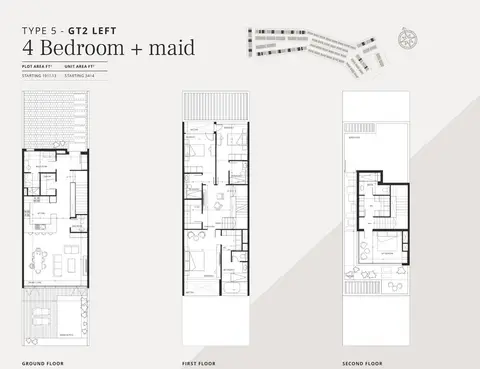 Plattegrond van 4 slaapkamers in Jumeirah Luxury Living