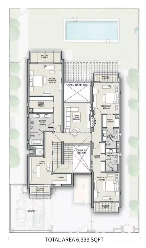 Plattegrond van 4 slaapkamers in District One