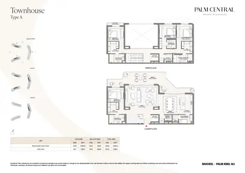 Plattegrond van 4 slaapkamers in Palm Central Private Residences Frond N