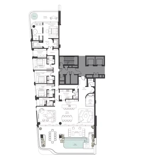 Plattegrond van 4 slaapkamers in Ela By Omniyat