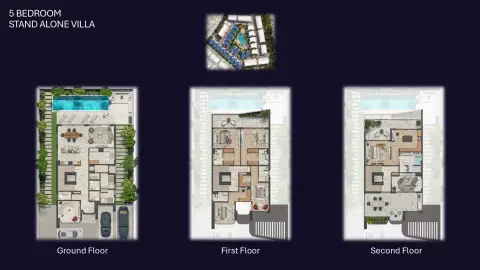 Plattegrond van 5 slaapkamers in Knightsbridge