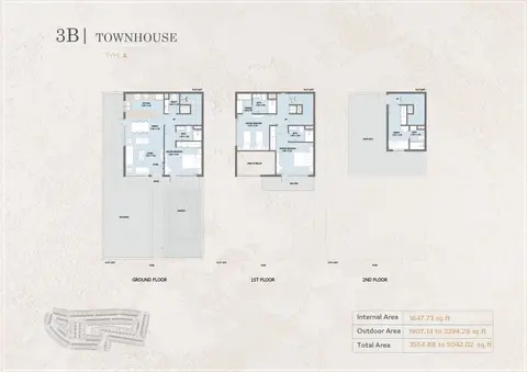 Plattegrond van 3 slaapkamers in Verdana Empire