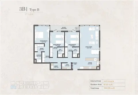 Plattegrond van 3 slaapkamers in Verdana Empire