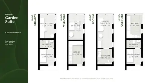 Plattegrond van 5 slaapkamers in Harmony Villas