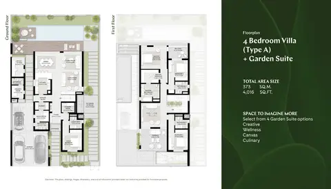 Plattegrond van 4 slaapkamers in Harmony Villas