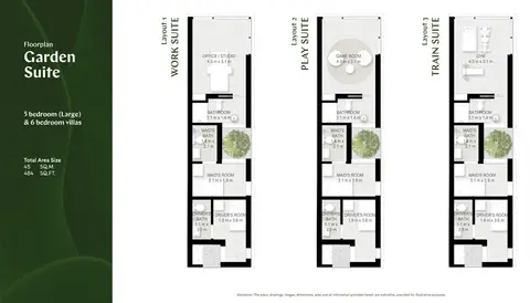Plattegrond van 6 slaapkamers in Harmony Villas