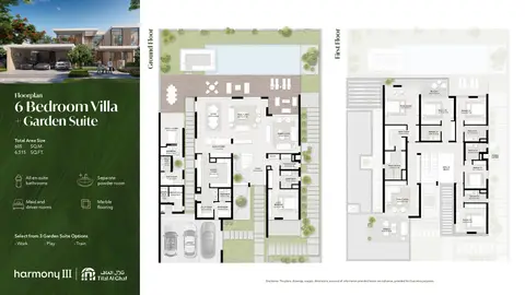 Plattegrond van 6 slaapkamers in Harmony Villas
