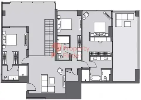 Plattegrond van 3 slaapkamers in Six Senses