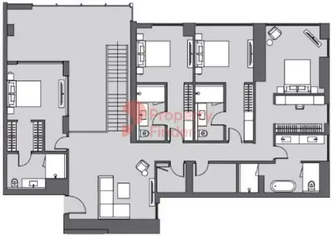 Plattegrond van 4 slaapkamers in Six Senses