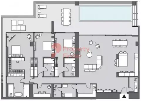 Plattegrond van 3 slaapkamers in Six Senses