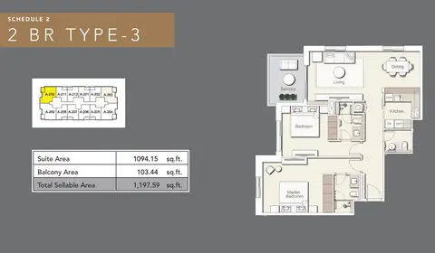 Plattegrond van 2 slaapkamers in Wilton Terraces I