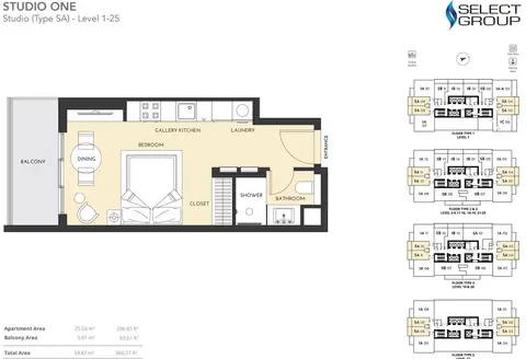 Studio One in Dubai Marina, Dubai, foto 3