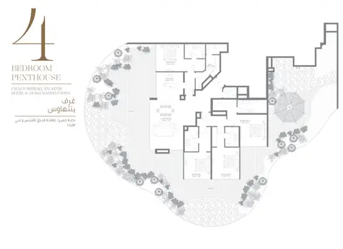 Plattegrond van 4 slaapkamers in Royal Bay Residence