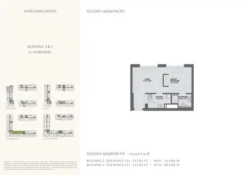 Plattegrond van Studio in Hartland Greens
