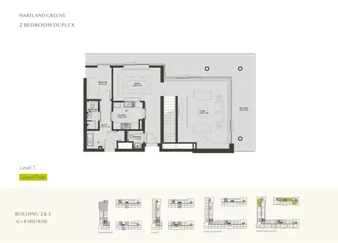 Plattegrond van 2 slaapkamers in Hartland Greens