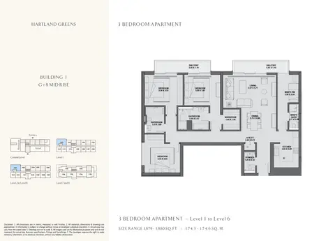 Plattegrond van 3 slaapkamers in Hartland Greens