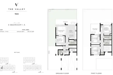 Plattegrond van 4 slaapkamers in Talia The Valley