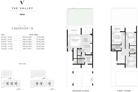 Plattegrond van 3 slaapkamers in Talia The Valley