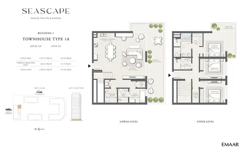 Plattegrond van 3 slaapkamers in Seascape Mina Rashid