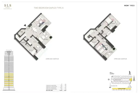 Plattegrond van 2 slaapkamers in SLS Dubai Residences