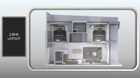 Plattegrond van 2 slaapkamers in AG Ark Tower at DLRC