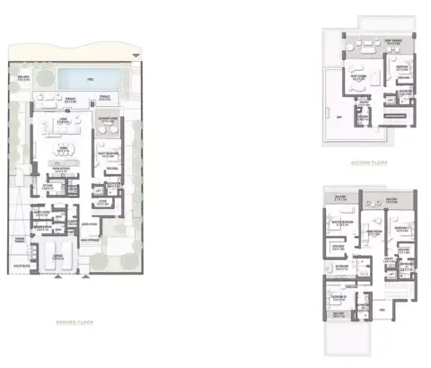 Plattegrond van 5 slaapkamers in Palm Jebel Ali – Frond P