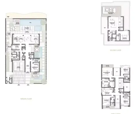 Plattegrond van 6 slaapkamers in Palm Jebel Ali – Frond P