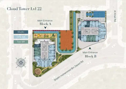 Plattegrond van Studio in Cloud Twin Tower
