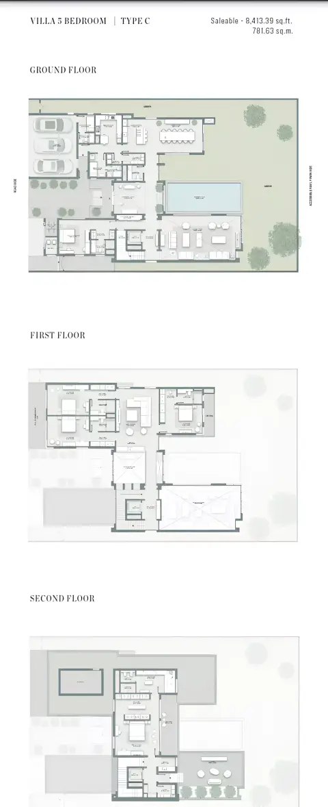 Plattegrond van 5 slaapkamers in Sobha Estates