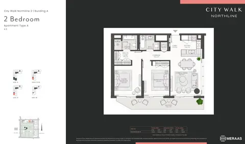 Plattegrond van 2 slaapkamers in City Walk Northline