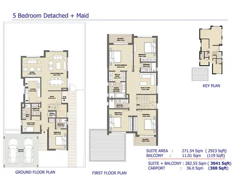 Plattegrond van 5 slaapkamers in Arabella 3 At Mudon