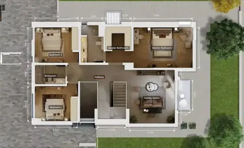 Plattegrond van 4 slaapkamers in Theon at Athlon