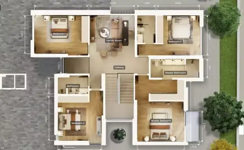 Plattegrond van 5 slaapkamers in Theon at Athlon
