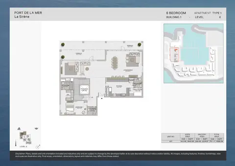 Plattegrond van 6 slaapkamers in La Sirene Port De La Mer