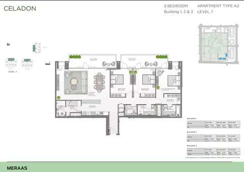 Plattegrond van 3 slaapkamers in Celadon Central Park