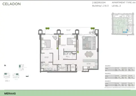 Plattegrond van 2 slaapkamers in Celadon Central Park