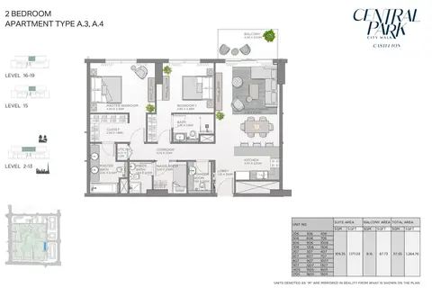 Plattegrond van 2 slaapkamers in Castleton Central Park