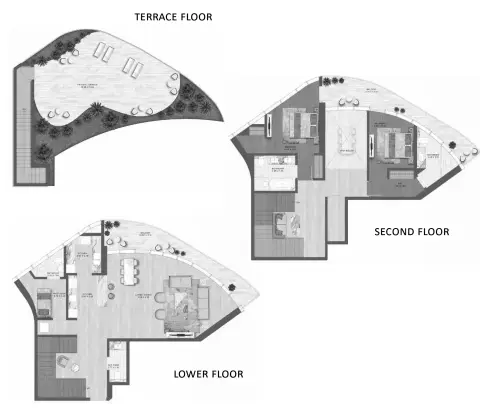 Plattegrond van 2 slaapkamers in Altitude