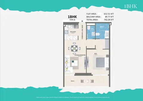 Plattegrond van 1 slaapkamer in Time 3 at DLRC