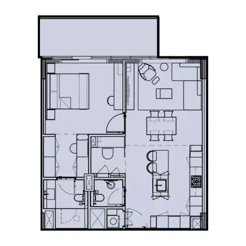 Plattegrond van 1 slaapkamer in Wynwood by Imtiaz