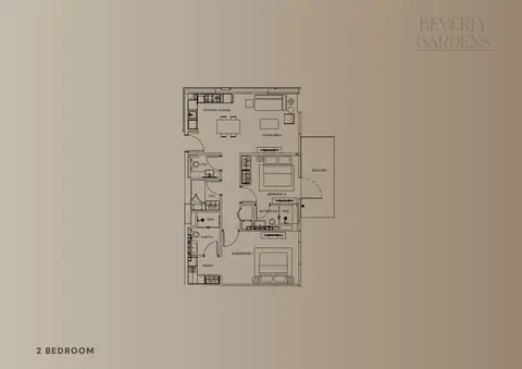 Plattegrond van 2 slaapkamers in Beverly Gardens