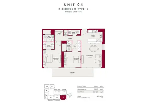Plattegrond van 2 slaapkamers in Hadley Heights JVC