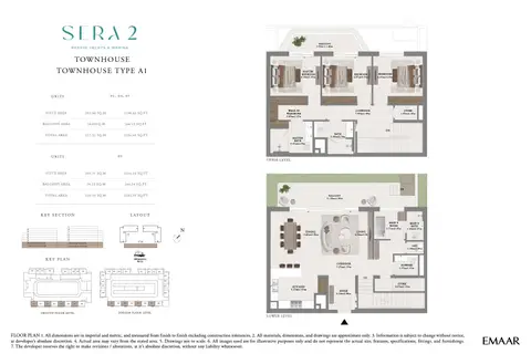 Plattegrond van 3 slaapkamers in SERA 2 at Rashid Yachts and Marina