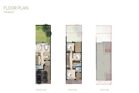 Plattegrond van 3 slaapkamers in Belair Phase 2