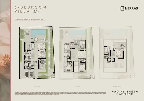 Plattegrond van 6 slaapkamers in Nad Al Sheba Gardens Phase 8 and 9