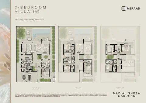 Plattegrond van 7 slaapkamers in Nad Al Sheba Gardens Phase 8 and 9