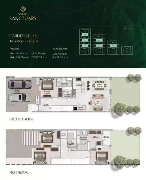 Plattegrond van 4 slaapkamers in Sobha Sanctuary