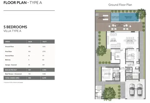 Plattegrond van 5 slaapkamers in Sunrise Living
