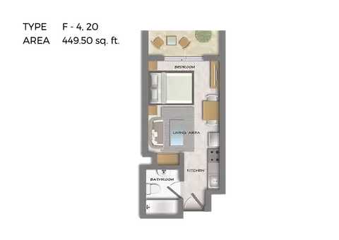 Plattegrond van Studio in Hera Tower